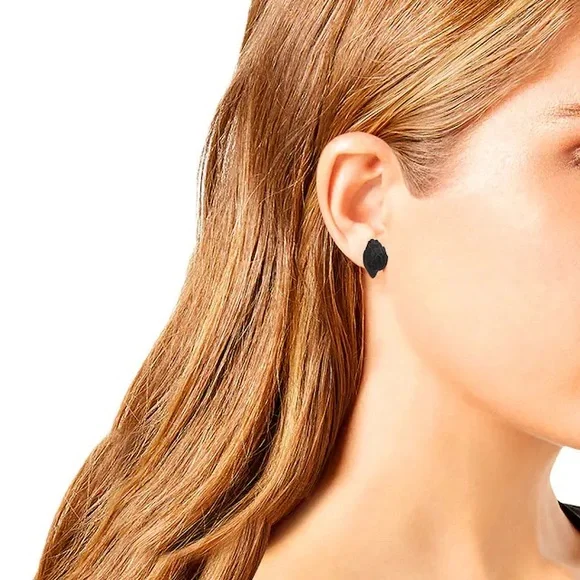 Kurt Geiger Eagle Stud Earrings Black Crystals on Black - Picture 9 of 12